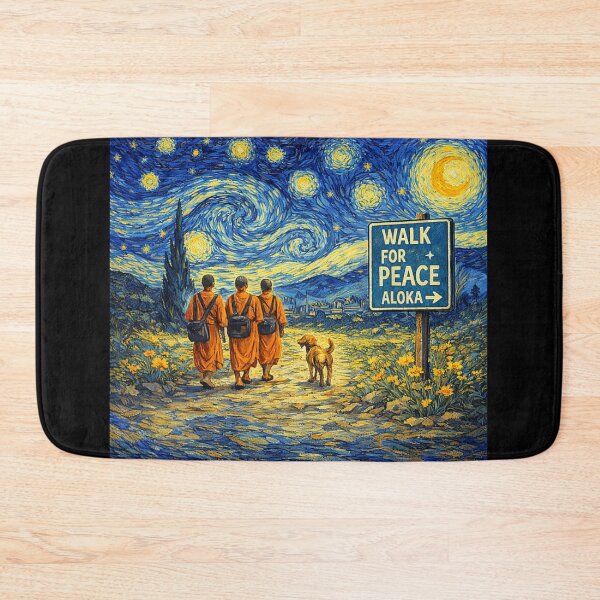 Item preview, Retro Walk for Peace Monks with Aloka Dog Starry Night  designed and sold by ColbyAida.