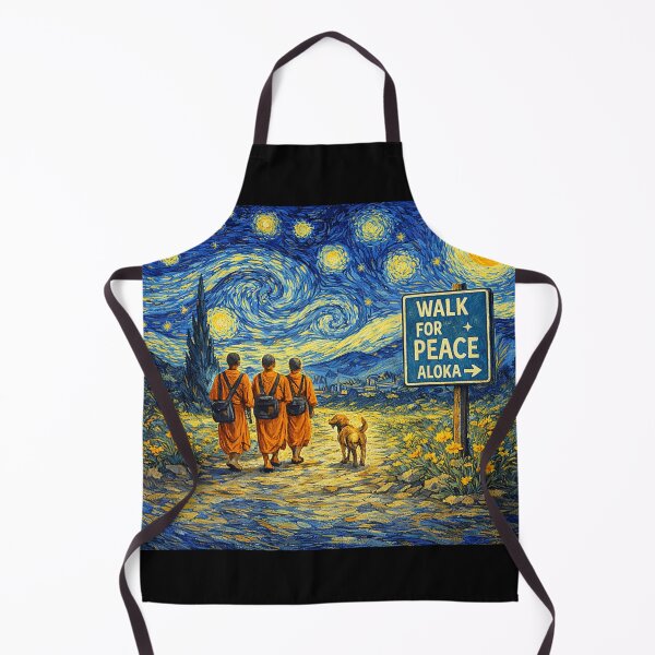 Item preview, Retro Walk for Peace Monks with Aloka Dog Starry Night designed and sold by ColbyAida.