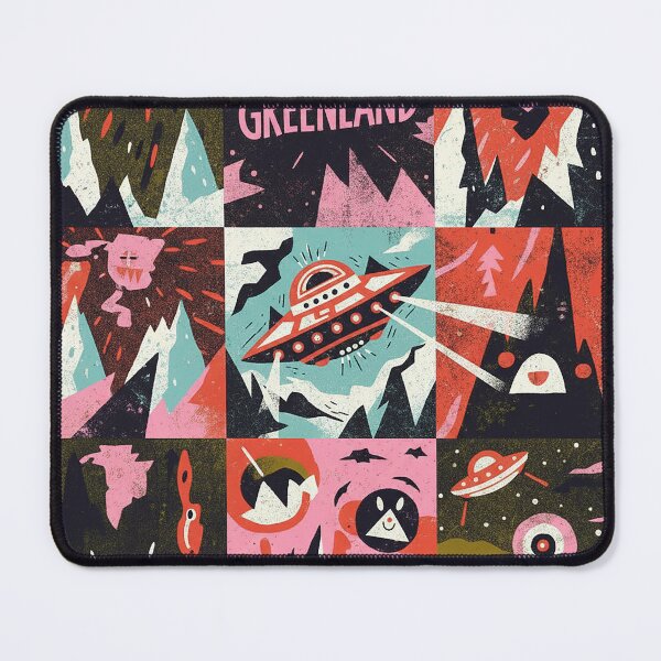 Item preview, Greenland Retro UFO Arctic Grid Comic Art designed and sold by zzz888.