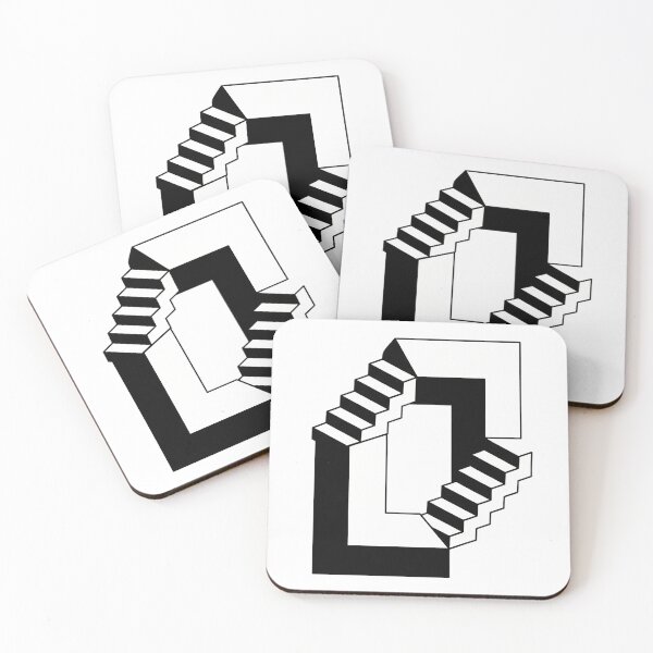 Item preview, impossible staircase (Penrose stairs) with surreal shadows, minimalist vector look  designed and sold by AwesomeArtist26.