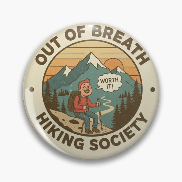 Item preview, Out of Breath Hiking Society – Funny Retro Mountain Nature Lover Gift designed and sold by Wear Sculpt.