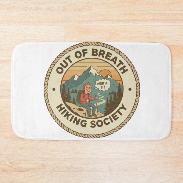 Item preview, Out of Breath Hiking Society – Funny Retro Mountain Nature Lover Gift designed and sold by Wear Sculpt.