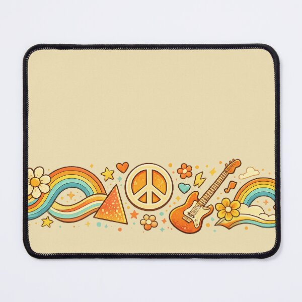 Item preview, Retro 70s Groovy Pattern Banner – Psychedelic Rainbow Peace & Flowers (AI Art) designed and sold by Cleora Art .