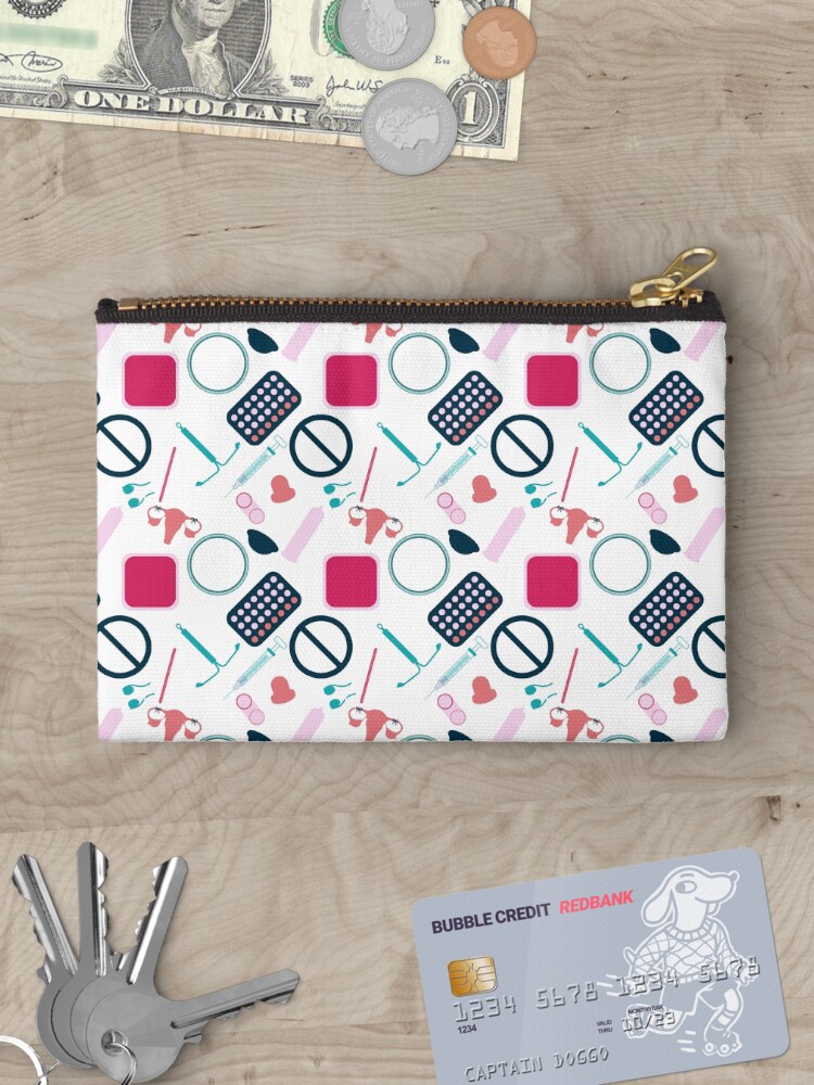 Thumbnail 3 of 4, Zipper Pouch, Contraception Pattern (Version 2) designed and sold by midwifesmarket.