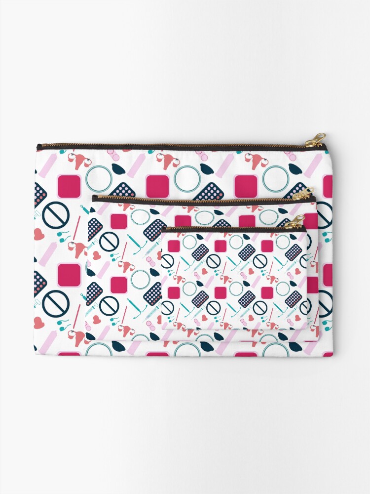 Thumbnail 2 of 4, Zipper Pouch, Contraception Pattern (Version 2) designed and sold by midwifesmarket.