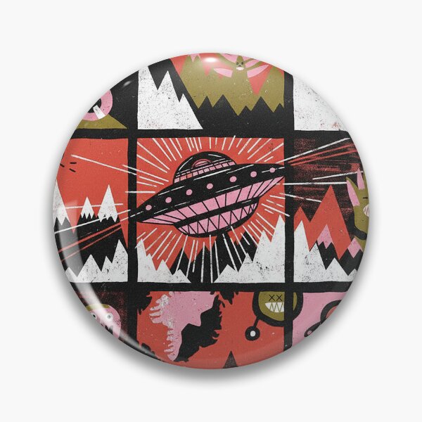 Item preview, Greenland Retro UFO Arctic Mystery Grid Art designed and sold by zzz888.