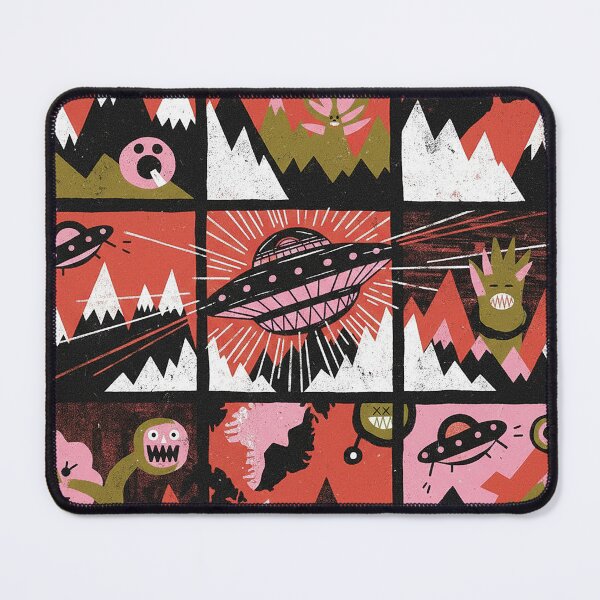 Item preview, Greenland Retro UFO Arctic Mystery Grid Art designed and sold by zzz888.
