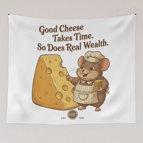 Item preview, Vintage Cheese Lover Mouse Wealth Success Art designed and sold by Iuqiune.