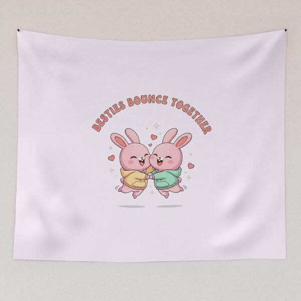 Item preview, Besties Bounce Together Galentine’s Cute Kawaii Art designed and sold by Moon's Arts.