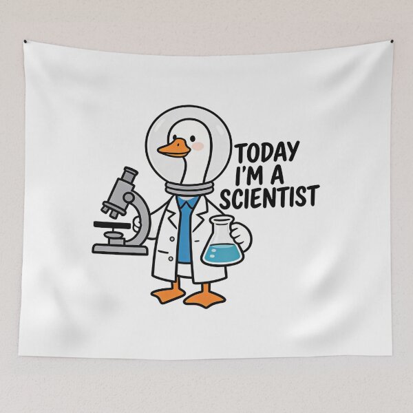Item preview, Cute Scientist Goose With Microscope – Funny Science Lab Illustration designed and sold by truongloc246.