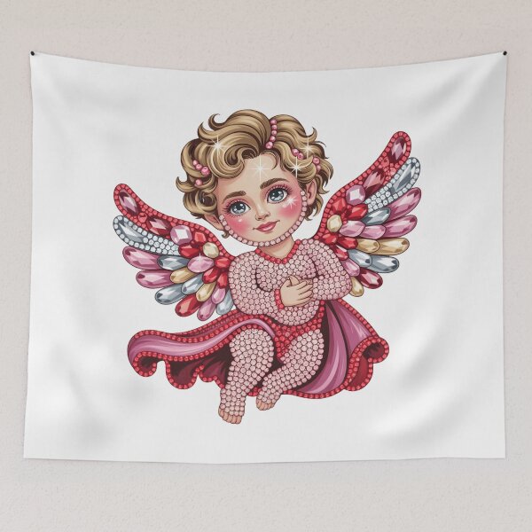 Item preview, Pink Diamond Painting Cupid T-Shirt Rhinestone Crystal Valentine Angel Sparkle Tee designed and sold by ZyxDes.