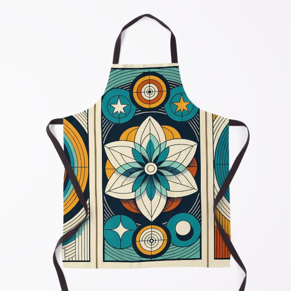 Item preview, Sacred Geometry Lotus Mandala in Teal and Ochre designed and sold by InkSmithery.