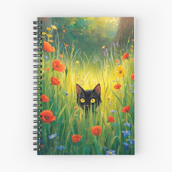 Item preview, Cat in a vibrant wildflower meadow designed and sold by paulrommer.