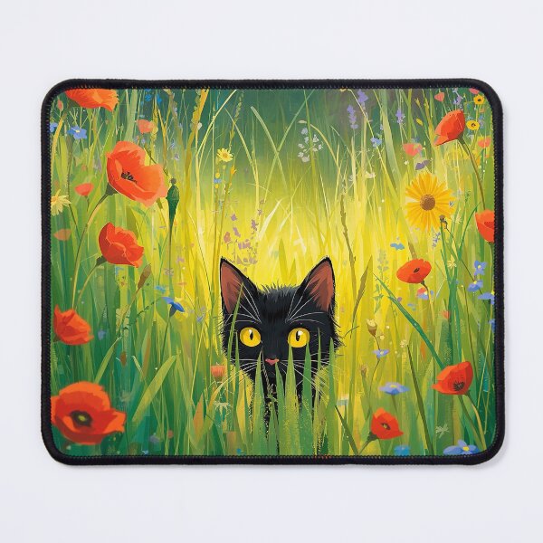 Item preview, Cat in a vibrant wildflower meadow designed and sold by paulrommer.
