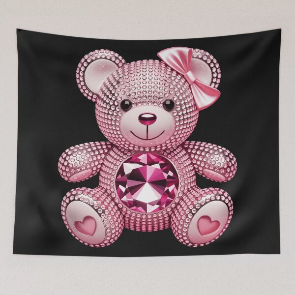 Item preview, Sparkly Pink Teddy Bear T-Shirt Rhinestone Crystal Bear Cute Luxury Love Tee designed and sold by ZyxDes.