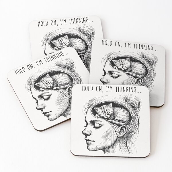 Item preview, Funny Cat Brain Girl Women Meme Graphic  designed and sold by ArleneRowe.