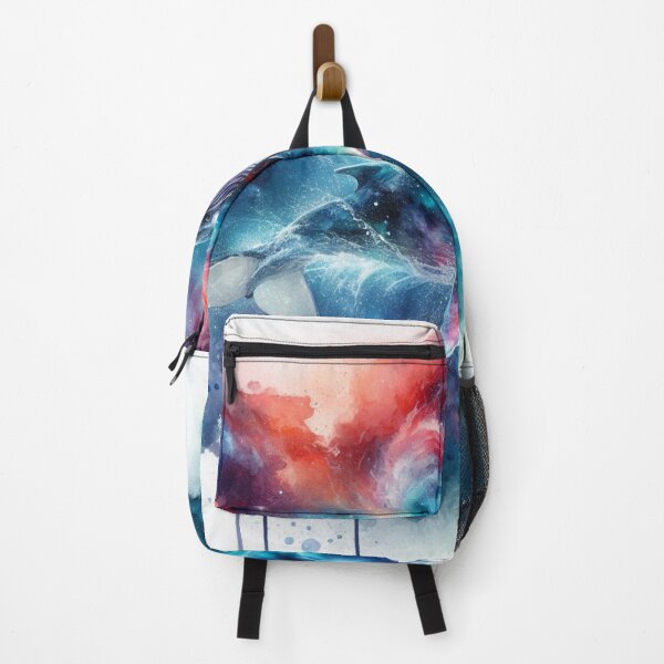 Item preview, Watercolor Galaxy Whale – Humpback Whale Jumping Through Space designed and sold by ashokreddy343.