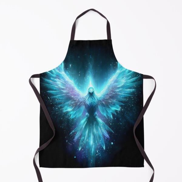 Item preview, Icy Neon Phoenix – Glowing Blue Winter Fantasy Bird designed and sold by VisionaryVeils.