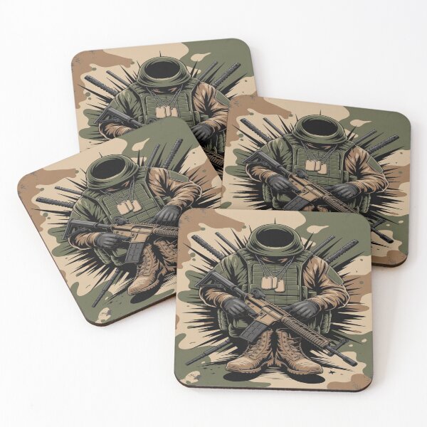 Item preview, Modern Tactical Soldier Illustration – Military Gear & Rifle Art designed and sold by myforestfog.