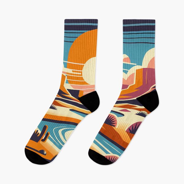 Item preview, Geometric Desert Sunset with River and Canyons designed and sold by InkSmithery.