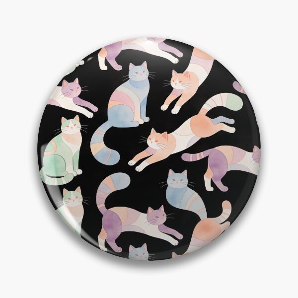 Item preview, Colorful Cats on Black Background designed and sold by Andy Gambino Art.
