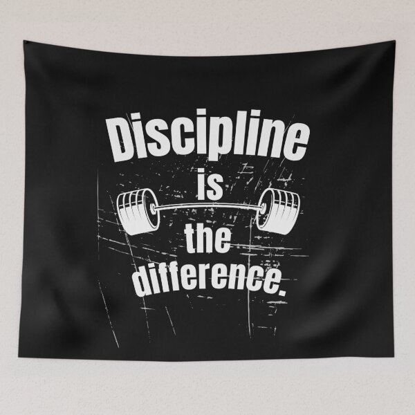 Item preview, Discipline is the difference. Gym Fitness Motivation Quote designed and sold by TeeArtWorld.