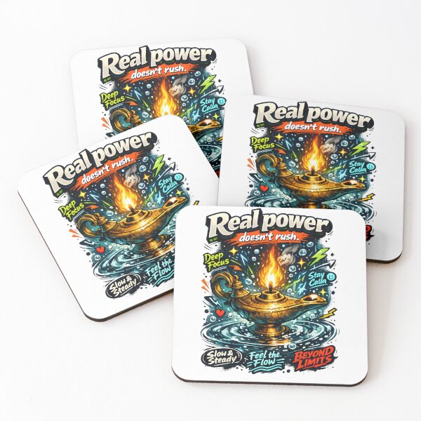 Item preview, Real Power Doesn't Rush - Surreal Underwater Oil Lamp Ancient Wisdom Motivational Wall Art - Deep Focus Mindfulness Aesthetic Illustration - Stoic Philosophy & Success Mindset Home Decor designed and sold by Vivaan Studio.
