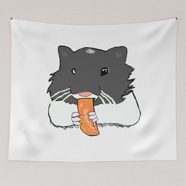 Item preview, Cute Kawaii Hamster Eating Carrot designed and sold by Najomiartstudio.