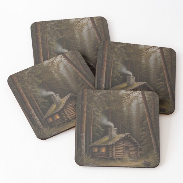 Item preview, Cozy Forest Cabin – Mystical Woodland Cottage Illustration designed and sold by myforestfog.