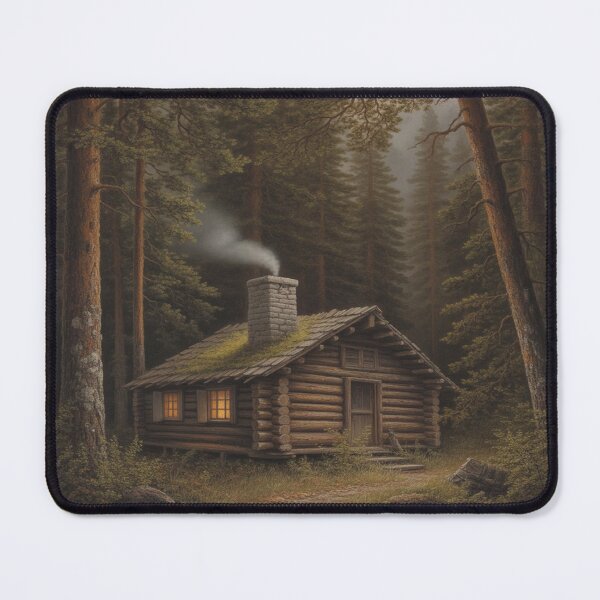 Item preview, Cozy Forest Cabin – Mystical Woodland Cottage Illustration designed and sold by myforestfog.