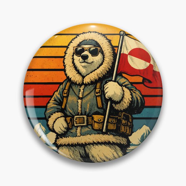 Item preview, Greenland Is Not For Sale - Retro Polar Bear Flag designed and sold by WavesStation.
