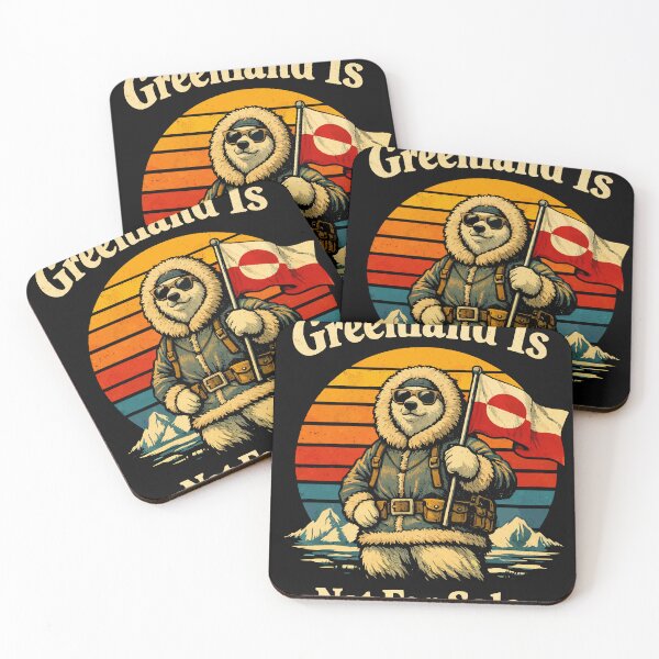 Item preview, Greenland Is Not For Sale - Retro Polar Bear Flag designed and sold by WavesStation.