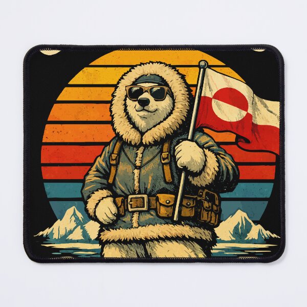 Item preview, Greenland Is Not For Sale - Retro Polar Bear Flag designed and sold by WavesStation.