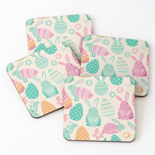 Item preview, Colorful Pastel Easter Bunnies and Patterned Eggs designed and sold by Jirada.