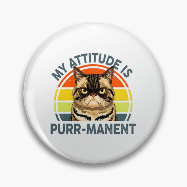Item preview, My Attitude Is Purr-manent Funny Grumpy Cat Shirt designed and sold by MotivaChic.