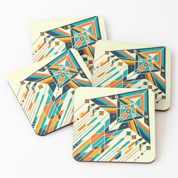 Item preview, Geometric Arrow Burst in Teal and Orange designed and sold by InkSmithery.