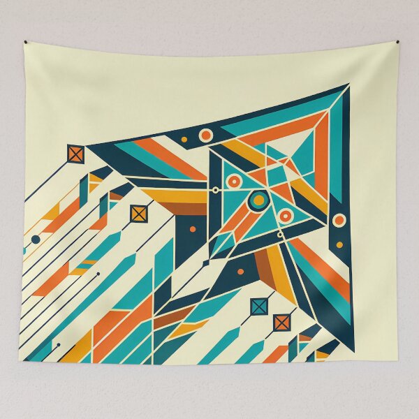 Item preview, Geometric Arrow Burst in Teal and Orange designed and sold by InkSmithery.