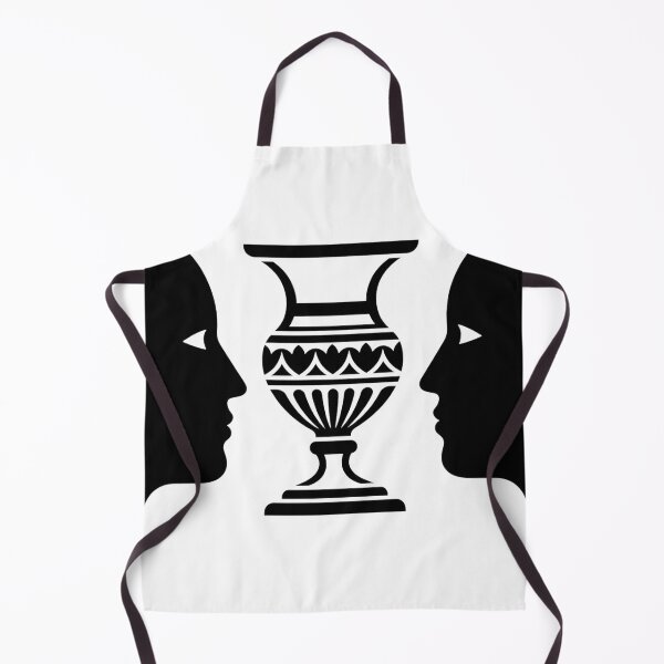 Item preview, two faces forming a vase (Rubin’s vase illusion), bold black and white designed and sold by AwesomeArtist26.