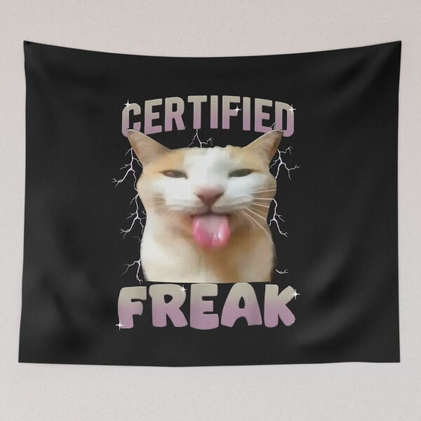 Item preview, Cat Meme Certified Freak Eat Cement Cursed Cats Humor Funny  designed and sold by ArleneRowe.
