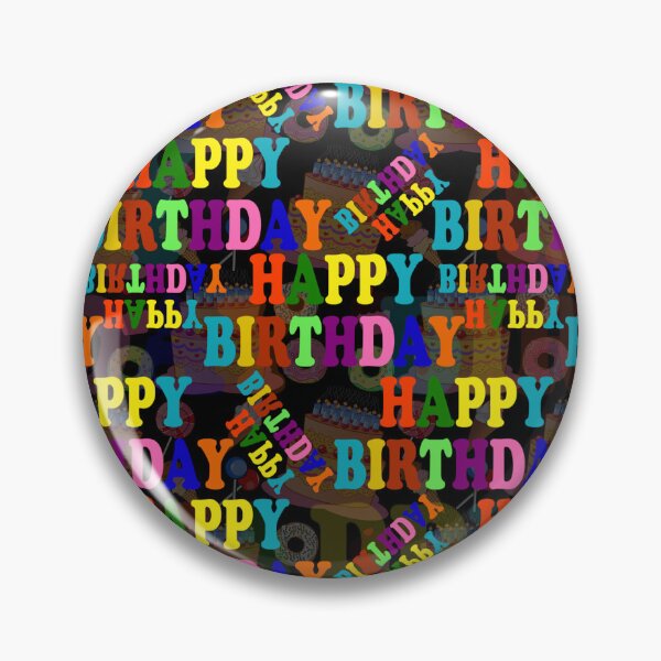 Item preview, Colourful appy Birthday Text Pattern - Black  designed and sold by PatternTitan.