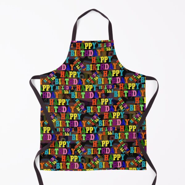 Item preview, Colourful appy Birthday Text Pattern - Black  designed and sold by PatternTitan.