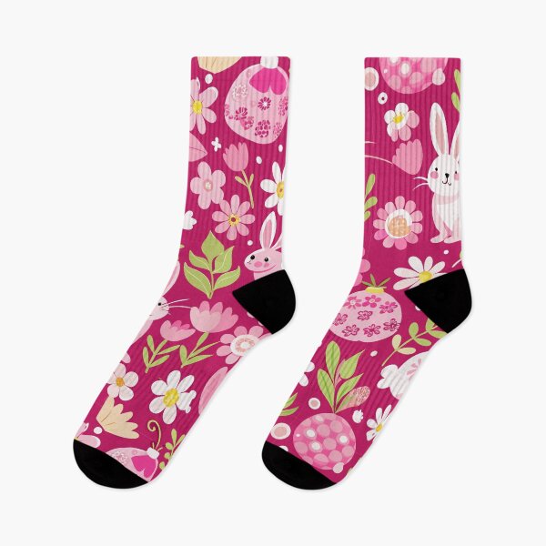 Item preview, Sweet Pink Garden with White Bunnies and Spring Florals designed and sold by Jirada.