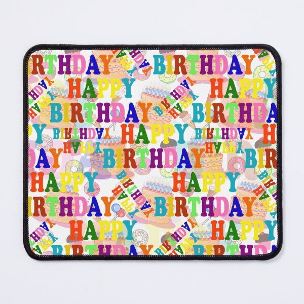 Item preview, Multicolor Happy Birthday Text Pattern - White designed and sold by PatternTitan.