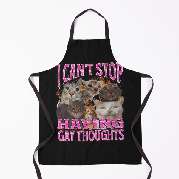 Item preview, Can't Stop Having Gay Thoughts Funny Cat Meme Bootleg designed and sold by ArleneRowe.