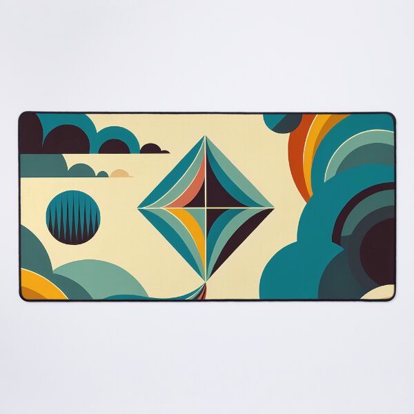 Item preview, Geometric Kite Over Retro Wavesgeometric kite designed and sold by InkSmithery.