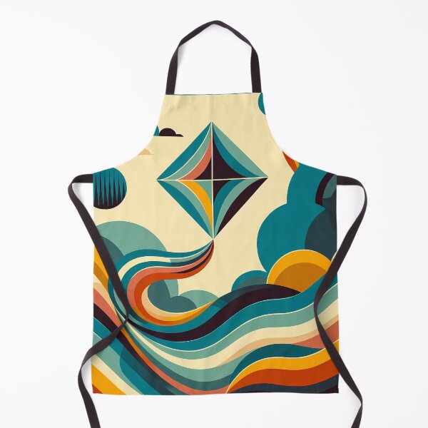 Item preview, Geometric Kite Over Retro Wavesgeometric kite designed and sold by InkSmithery.