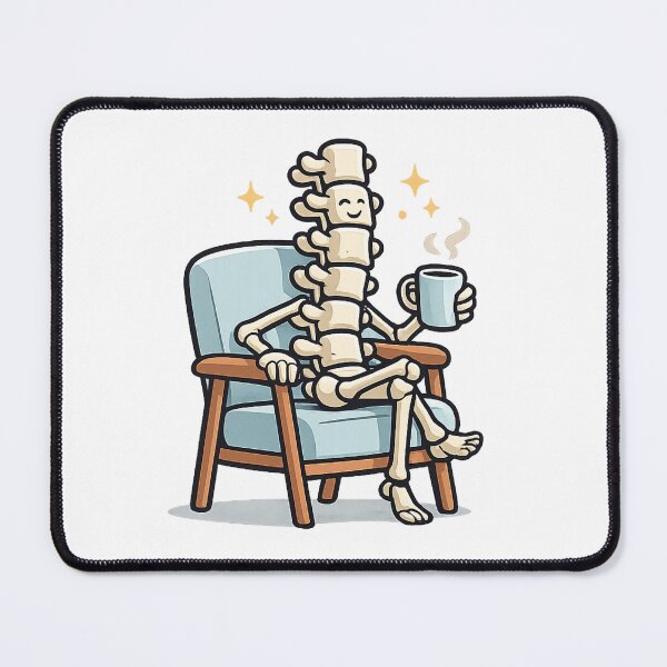 Item preview, Relaxed Spine Skeleton with Coffee – Funny Anatomy Design designed and sold by myforestfog.
