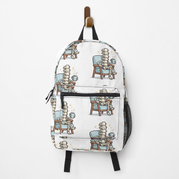 Item preview, Relaxed Spine Skeleton with Coffee – Funny Anatomy Design designed and sold by myforestfog.