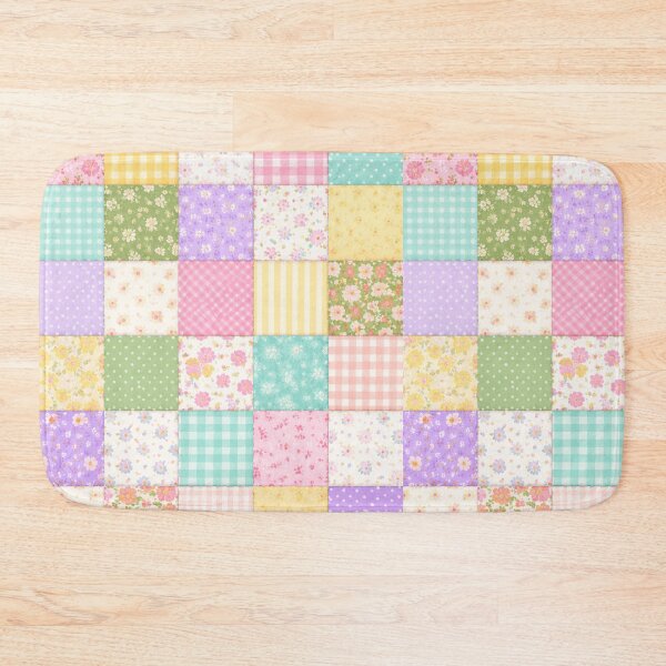 Item preview, Pastel Patchwork Quilt Pattern - Cozy Cottagecore Fabric Squares Design designed and sold by CzipipitoStudio.