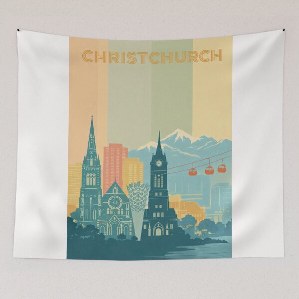 Item preview, Christchurch Skyline with Cathedral, Gondolas and Southern Alps designed and sold by Places On Earth.